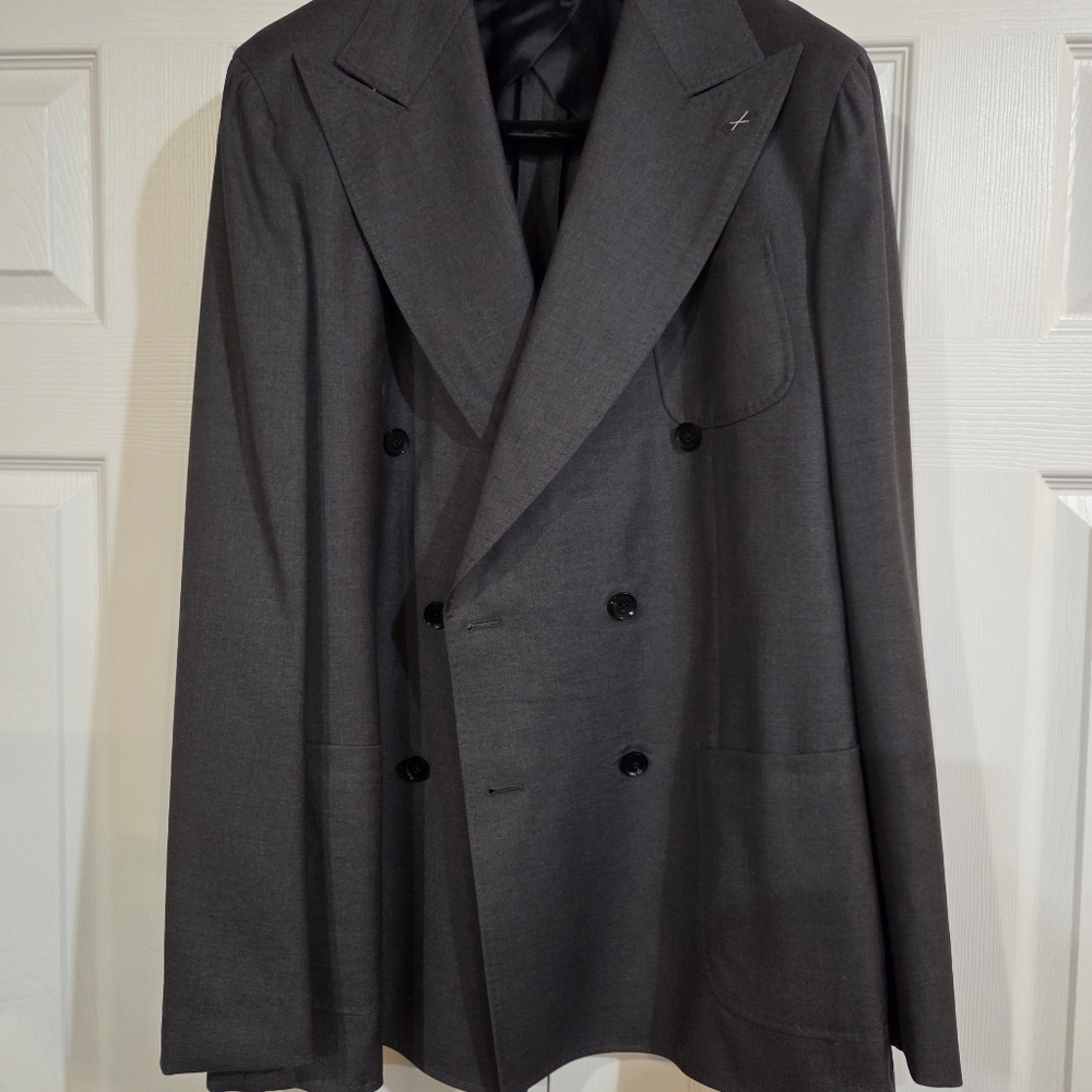 Spier & Mackay Charcoal Double Breasted Wool Blazer 48R